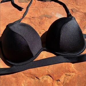 Victoria’s Secret Black Halter Push-Up- bikini top black 36D